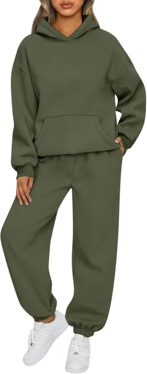 2 Piece Set Oversized With Pockets Hoodie Y2k Sweatsuit: Fashion Sweatsuit Casual Trendy Loose Fit Baggy Set