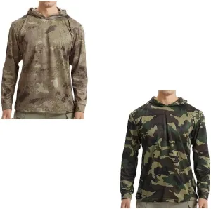 2PCS Men Sun Protection Hoodie Shirt Long Sleeve Camouflage Shirts UPF 50  Quick-Dry Summer Lightweight Athletic Pullover