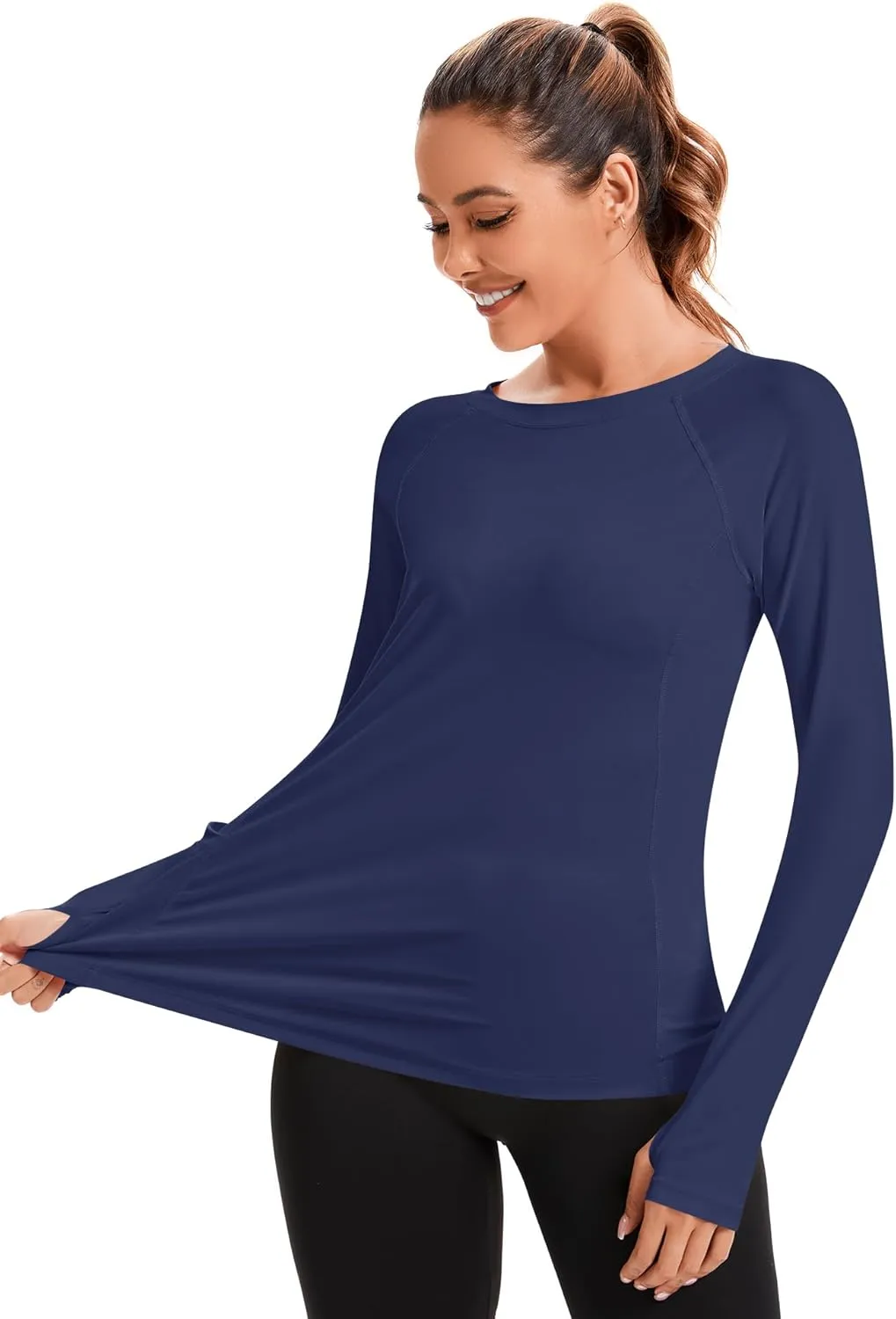 AKEWEI Womens Rash Guard UPF 50  SPF UV Long Sleeve Sun Protection Shirts Swim Tops with Thumb Hole