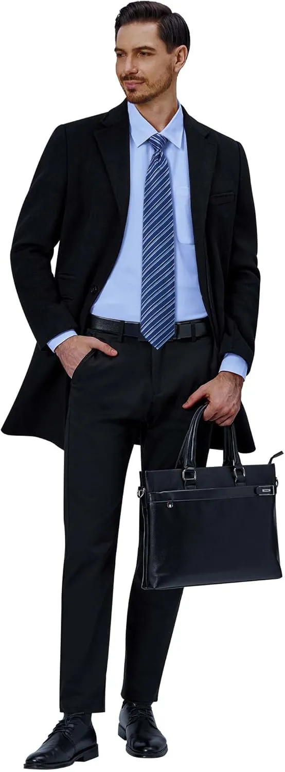 Alimens & Gentle Mens Dress Shirts 4-Way Stretch Long Sleeve Collared Casual Solid Wedding Dating Button Down Shirt