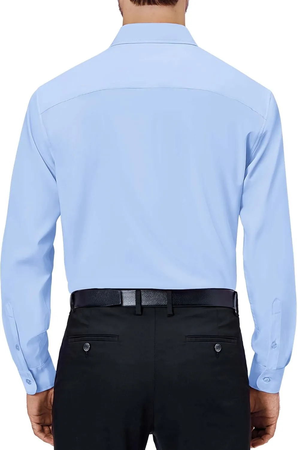 Alimens & Gentle Mens Dress Shirts 4-Way Stretch Long Sleeve Collared Casual Solid Wedding Dating Button Down Shirt