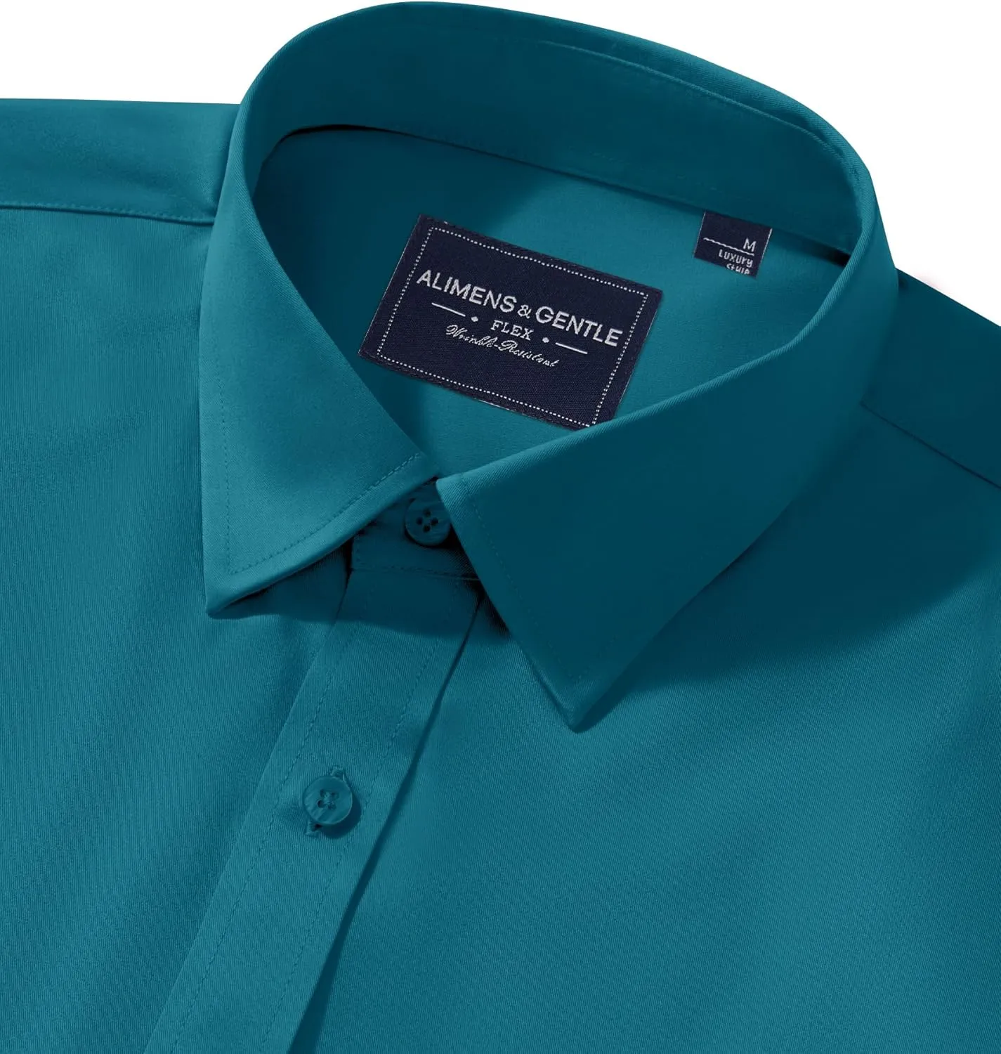 Alimens & Gentle Men's Dress Shirts Transitional Weather Long Sleeve Stretch Wrinkle-Free Button Down Top