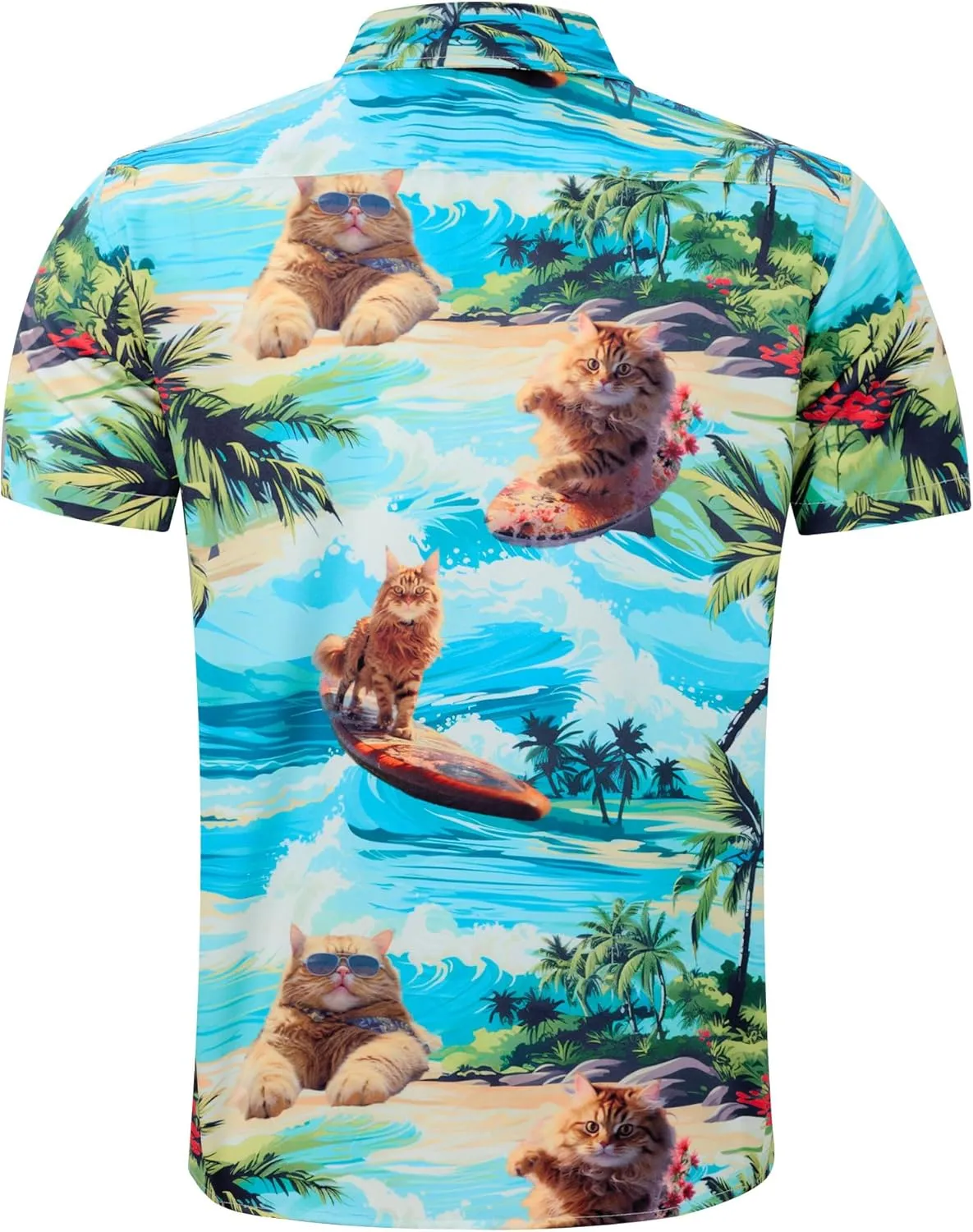 ALISISTER Men's Hawaiian Shirt Button Down Short Sleeve Shirts Funny Novelty Holiday Tops