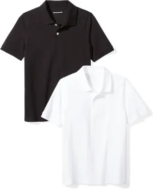 Amazon Essentials Boys and Toddlers' Short-Sleeve Pique Polo Shirts, Multipacks