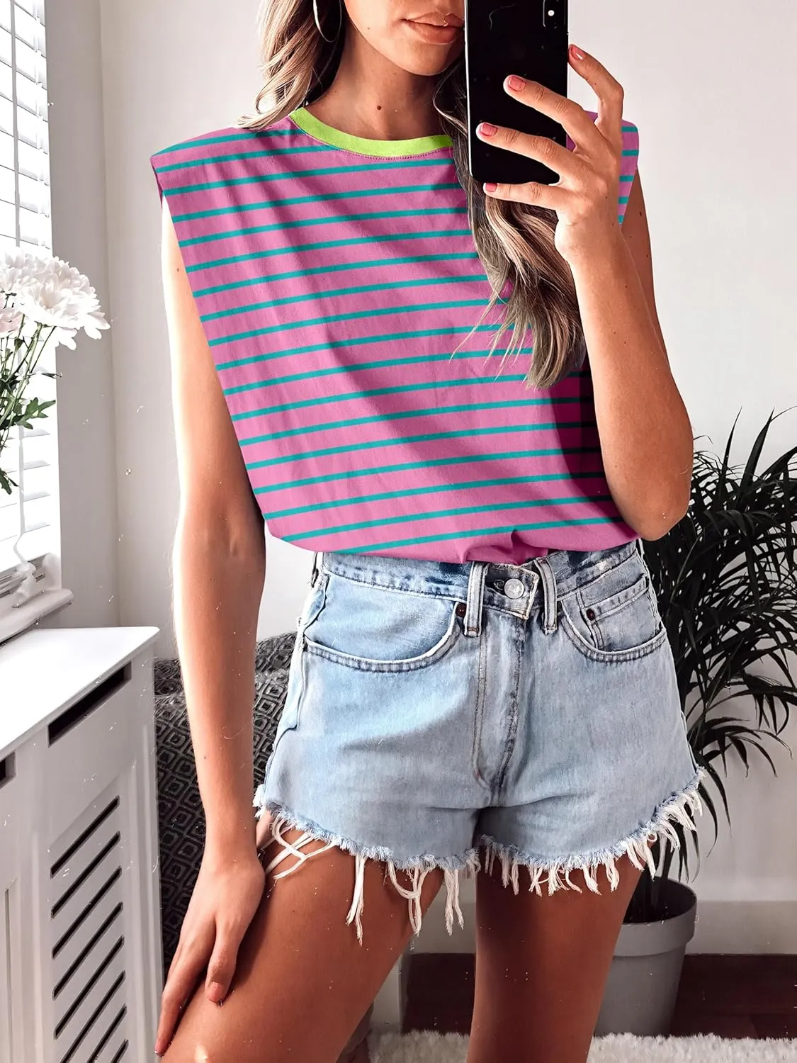 ANRABESS Women's Tank Tops Casual Sleeveless Oversized Loose Fit Summer Shirts Outfits