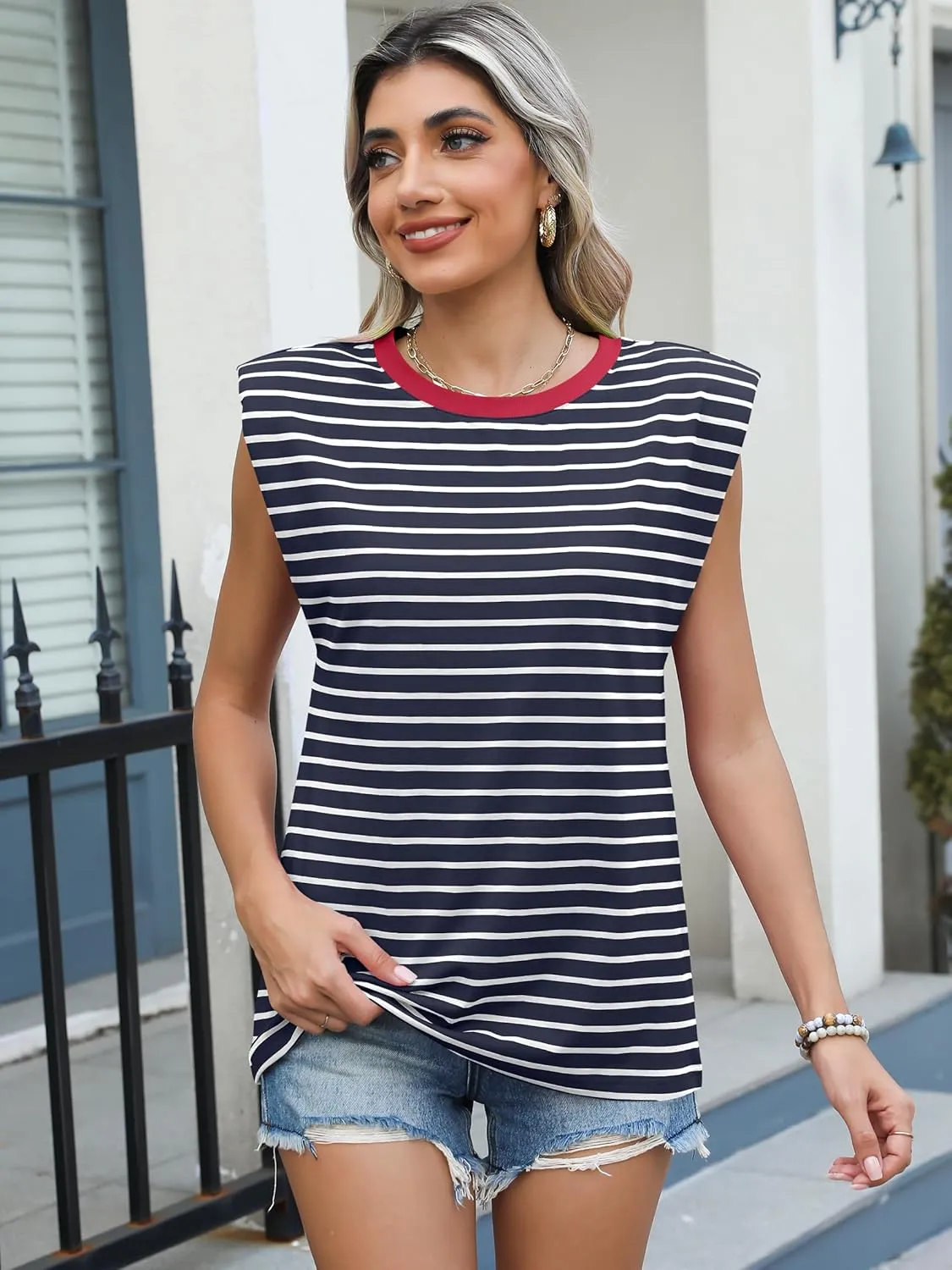 ANRABESS Women's Tank Tops Casual Sleeveless Oversized Loose Fit Summer Shirts Outfits