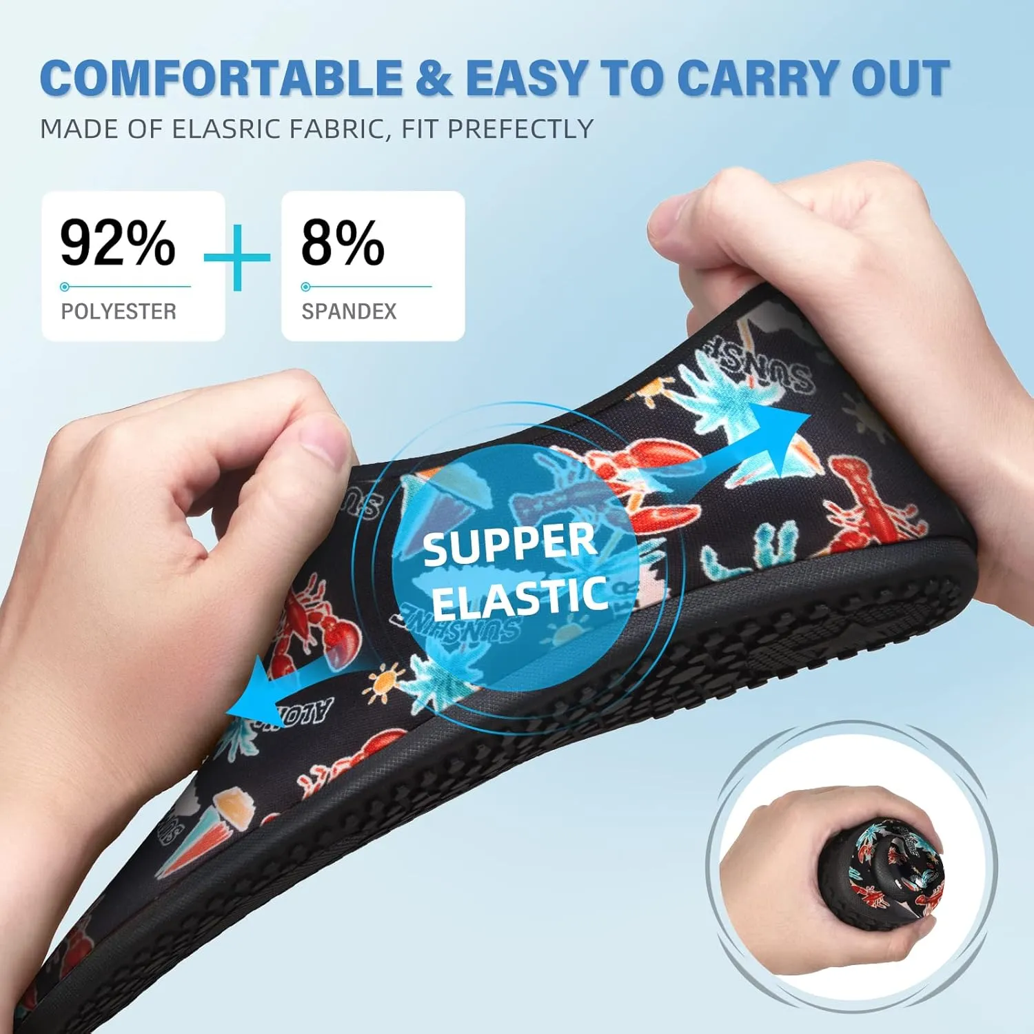 ATHMILE Water Shoes for Women Men Barefoot Quick-Dry Aqua Socks for Beach Swim Pool River Yoga Lake Surf Sport Shoes Cruise Essentials Swimming Size