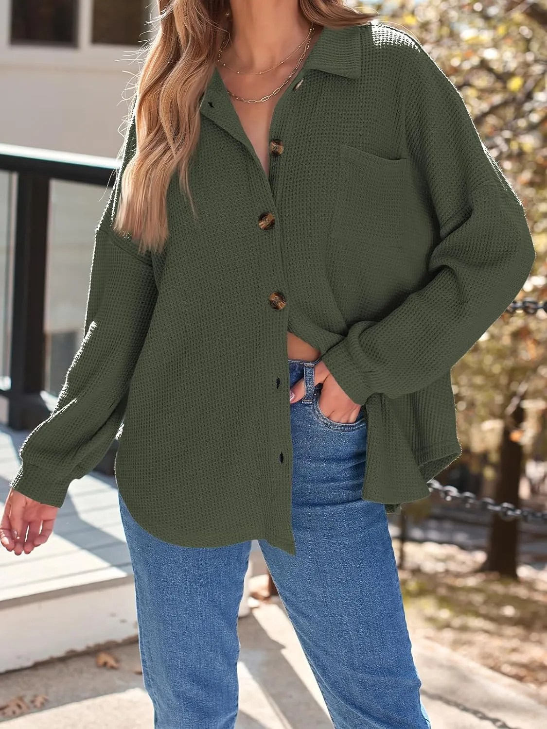 AUTOMET Womens Fall Cothes 2025 Fashion Country Concert Outfits Waffle Knit Shackets Corduroy Jackets Button Down Shirts Tops