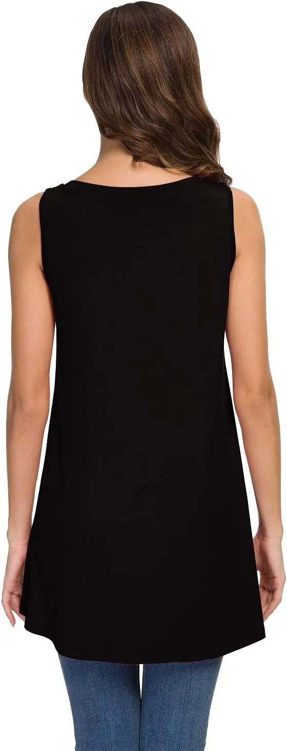 AWULIFFAN Women's Summer Sleeveless V-Neck T-Shirt Tunic Tops Blouse Shirts