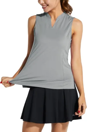 baleaf Women's Sleeveless Golf Tennis Shirts Lightweight Quick Dry V-Neck Tank
