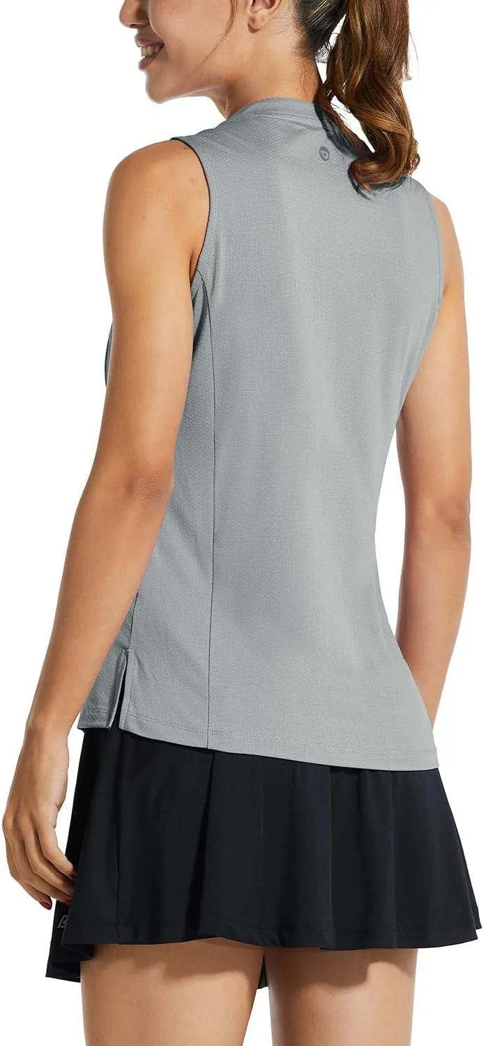 baleaf Women's Sleeveless Golf Tennis Shirts Lightweight Quick Dry V-Neck Tank