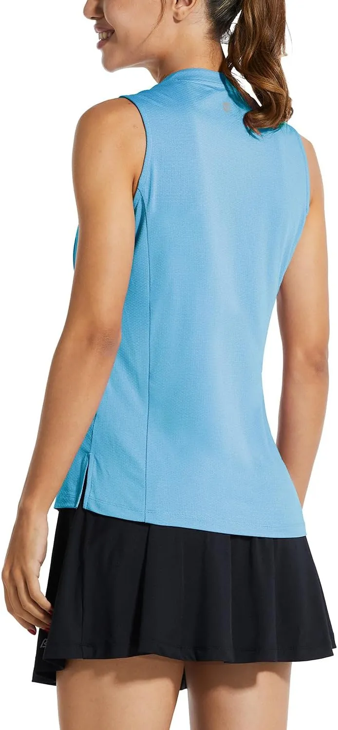 baleaf Women's Sleeveless Golf Tennis Shirts Lightweight Quick Dry V-Neck Tank