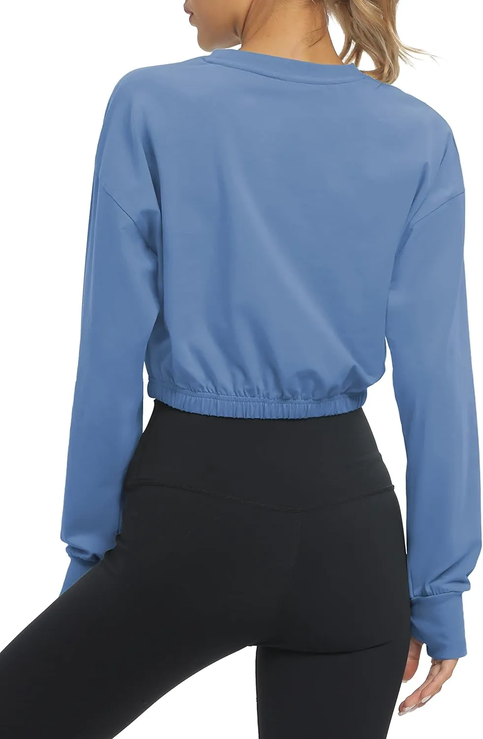 Bestisun Long Sleeve Workout Shirts Athletic Gym Yoga Crop Tops for Women