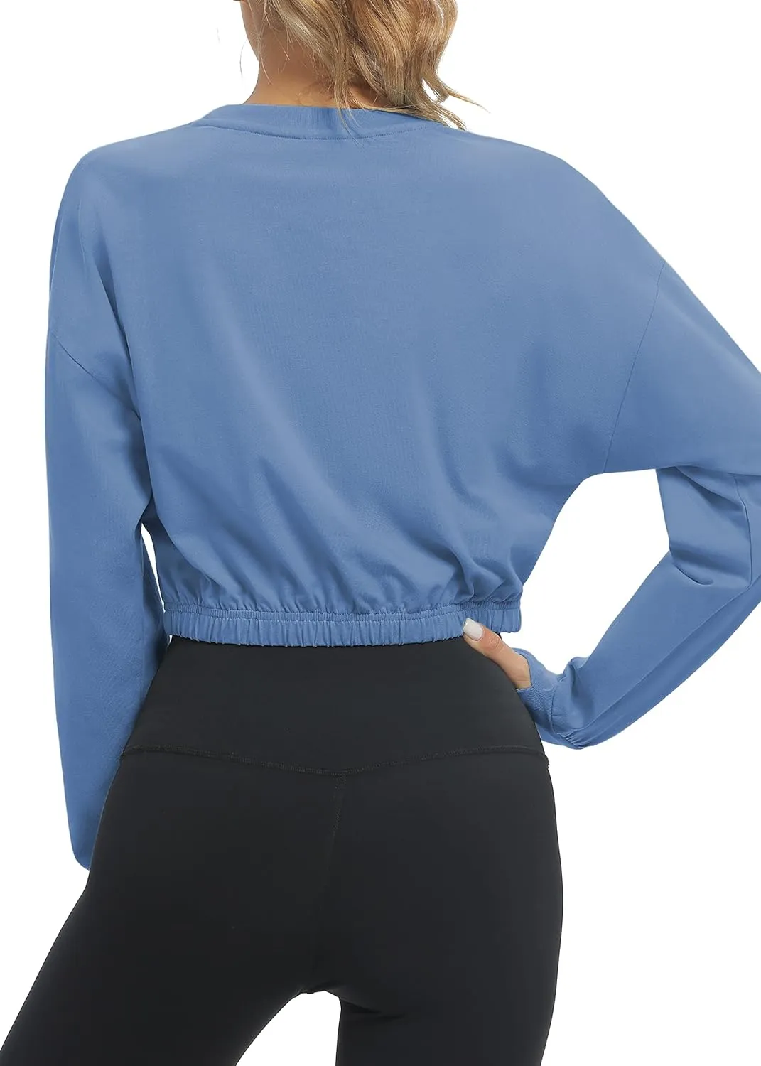 Bestisun Long Sleeve Workout Shirts Athletic Gym Yoga Crop Tops for Women