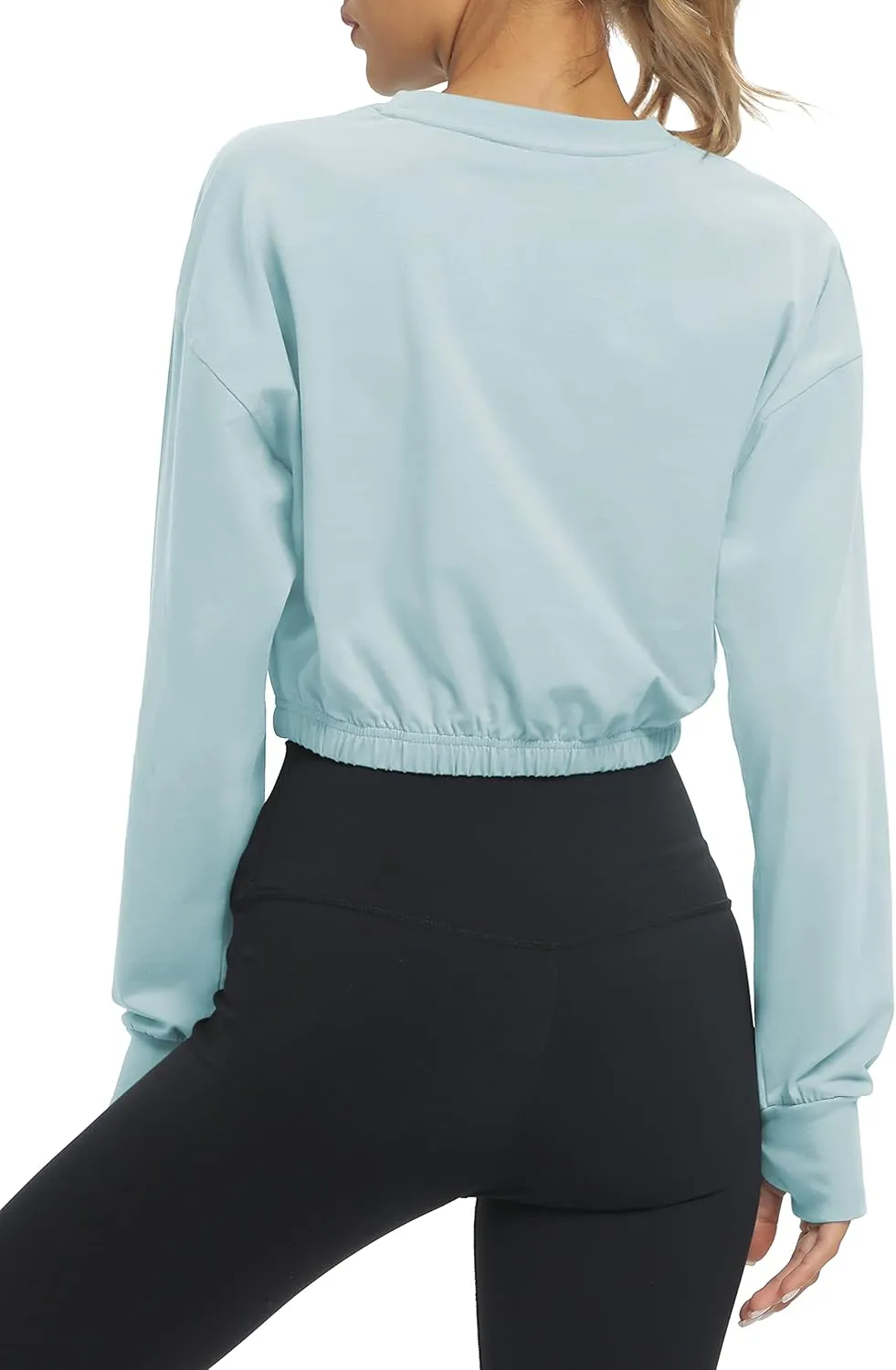 Bestisun Long Sleeve Workout Shirts Athletic Gym Yoga Crop Tops for Women