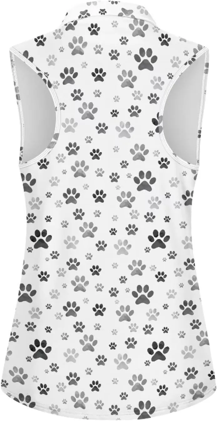 Biyejit Womens Sleeveless Golf Shirt Moisture Wicking Athletic Golf Tank Top 1/4 Zip Up Polo Tennis Shirts XS-2XL