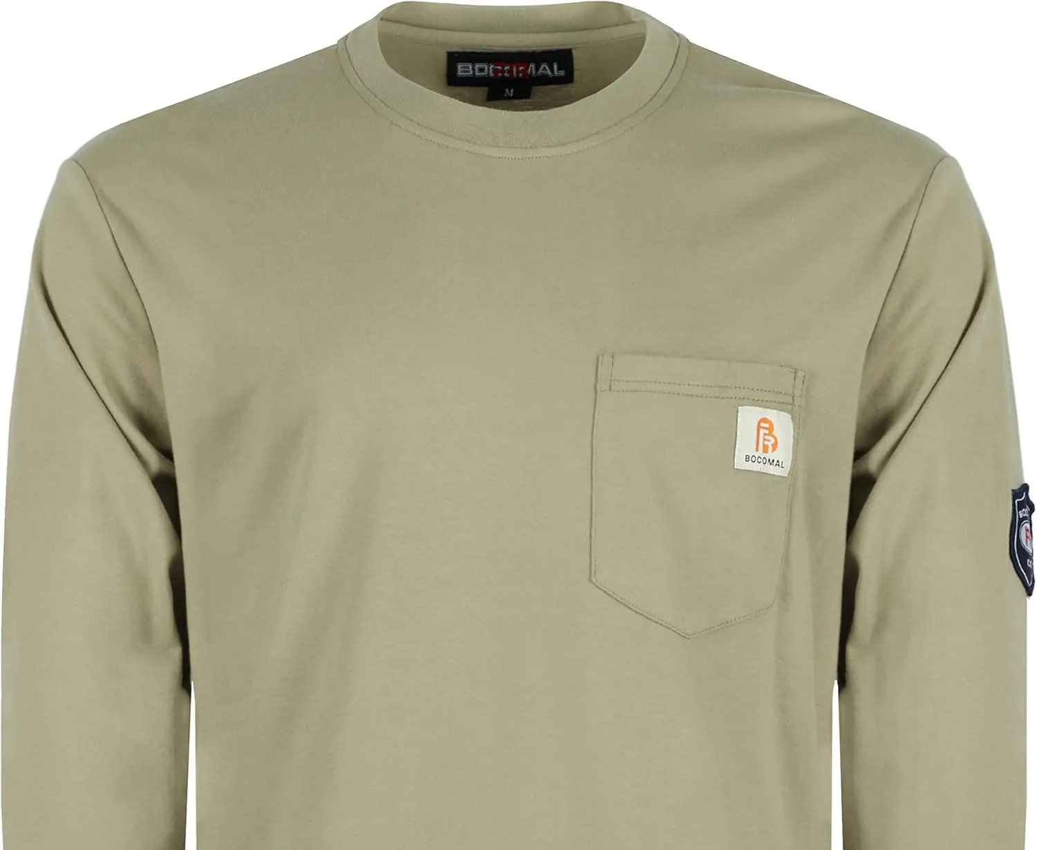 BOCOMAL FR Shirts Lightweight Classic Crew Long Sleeve Fire Resistant Shirt CAT2