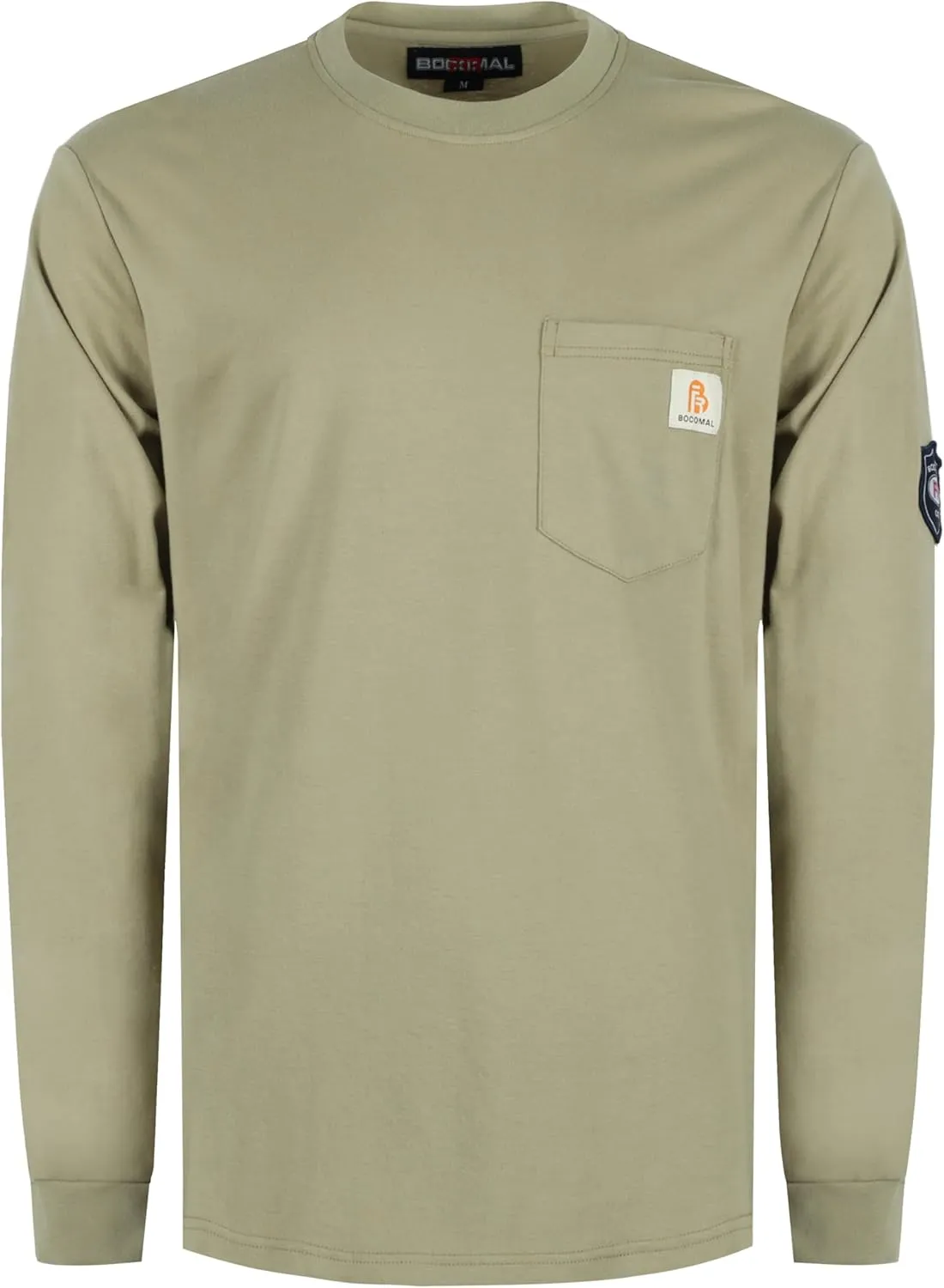 BOCOMAL FR Shirts Lightweight Classic Crew Long Sleeve Fire Resistant Shirt CAT2