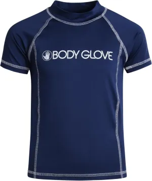 Body Glove Boys Swim Shirt - UPF 50  Quick Dry Sun Protection Short Sleeve Rash Guard for Boys Kids Swimwear (Sizes: 5-14)