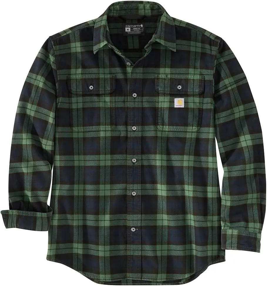 Carhartt Men's Loose Fit Heavyweight Flannel Long Sleeve Plaid Shirt