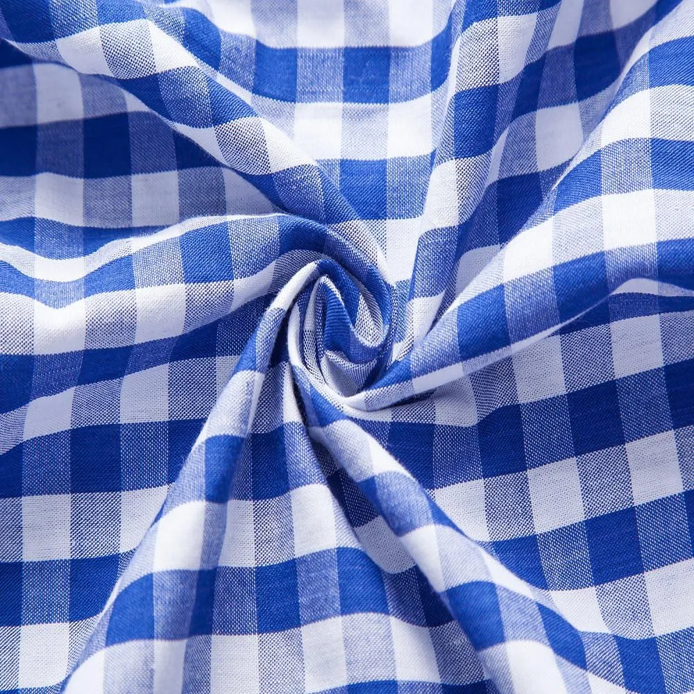 CATERTO Men Plaid Cotton Casual Slim Fit Long Sleeve Button Down Dress Shirts