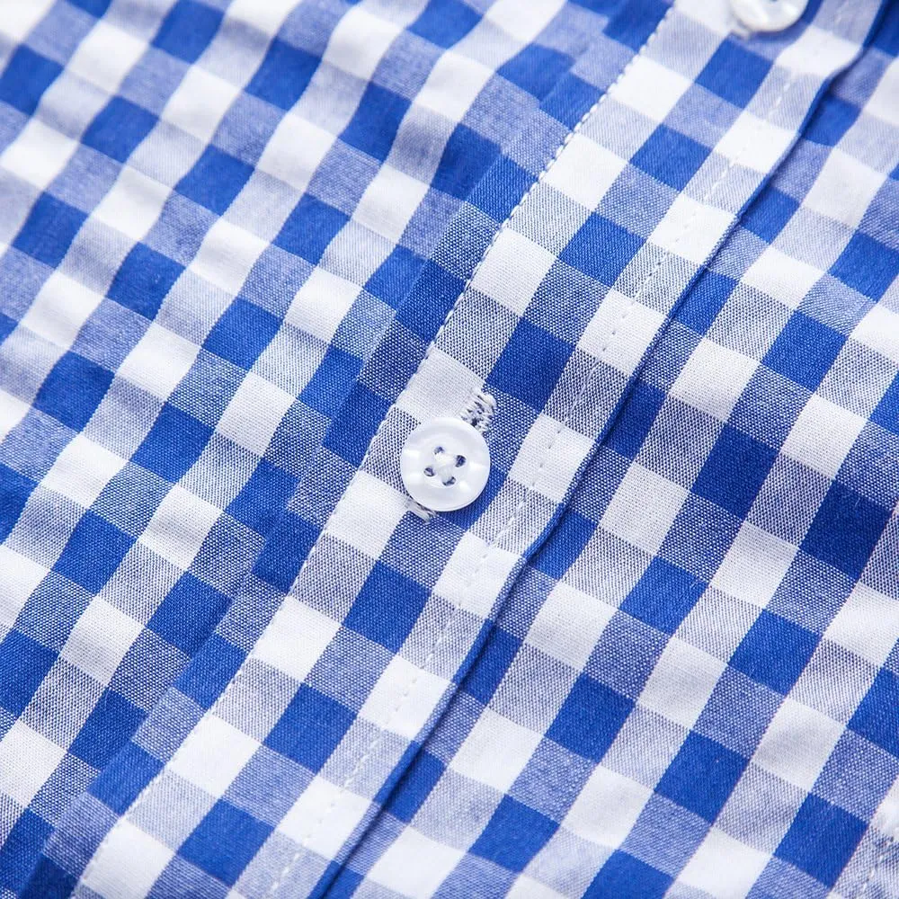 CATERTO Men Plaid Cotton Casual Slim Fit Long Sleeve Button Down Dress Shirts