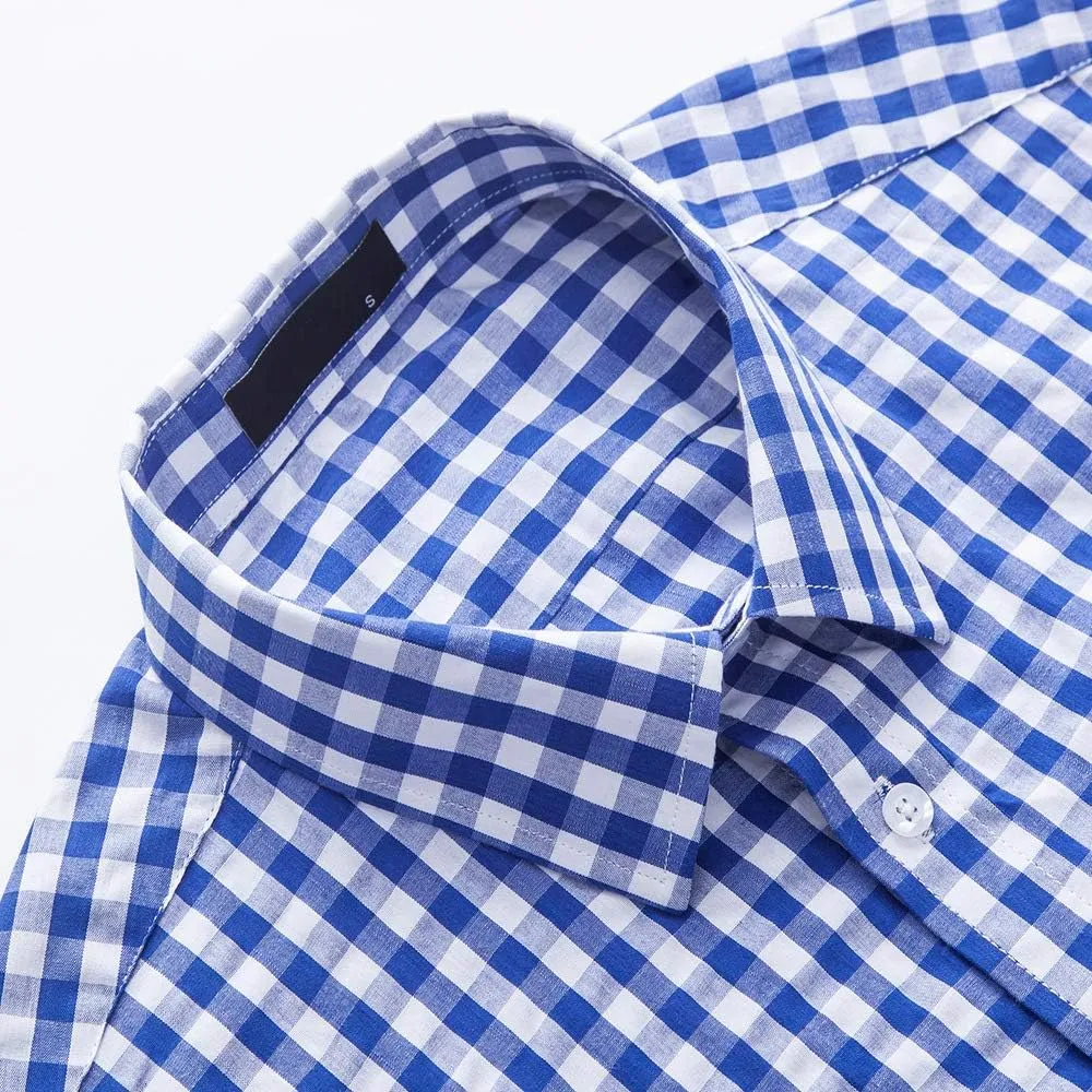 CATERTO Men Plaid Cotton Casual Slim Fit Long Sleeve Button Down Dress Shirts