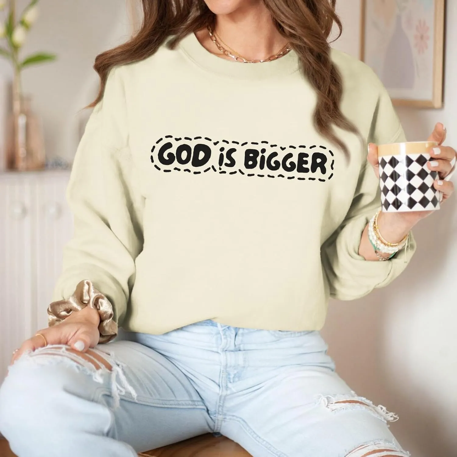 Christian Sweatshirts for Women Jesus God Faith Shirts Inspirational Religious Graphic Hoodie Loose Pullover Tops