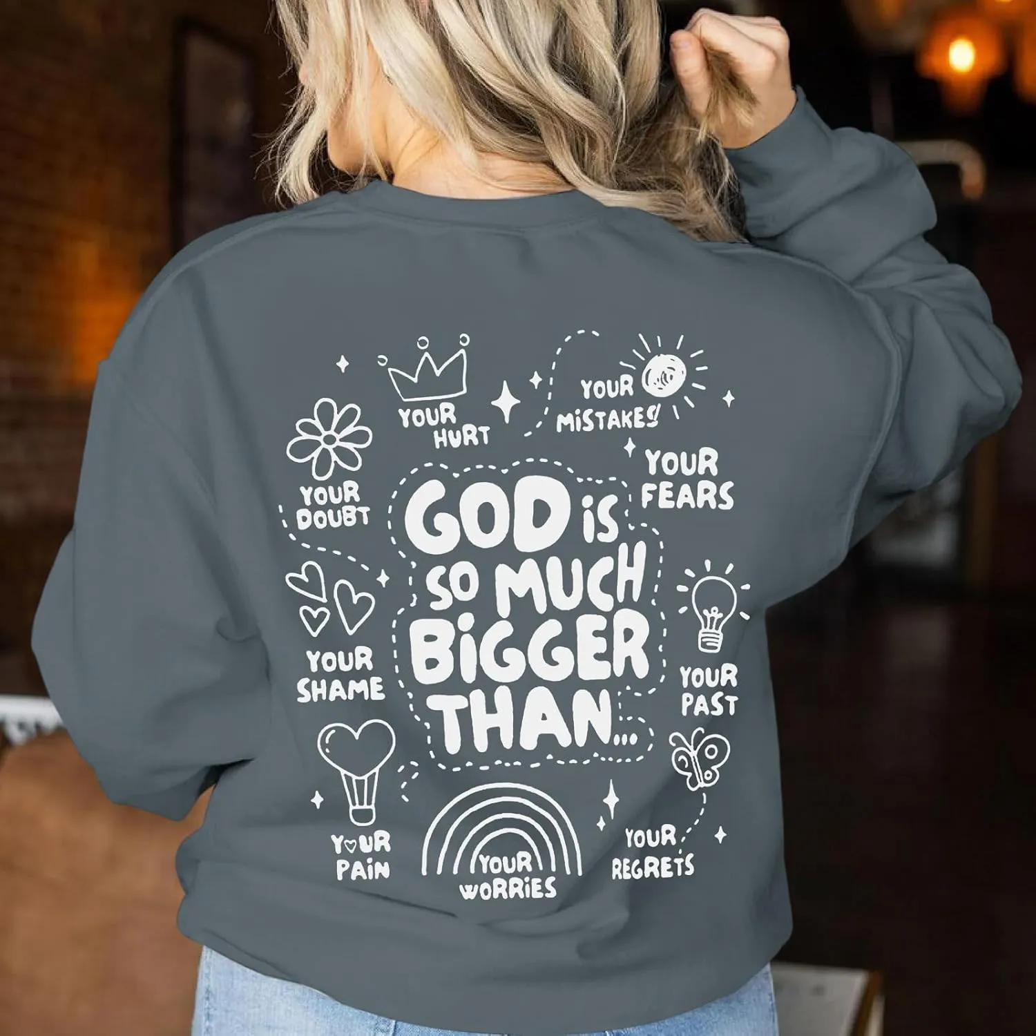 Christian Sweatshirts for Women Jesus God Faith Shirts Inspirational Religious Graphic Hoodie Loose Pullover Tops