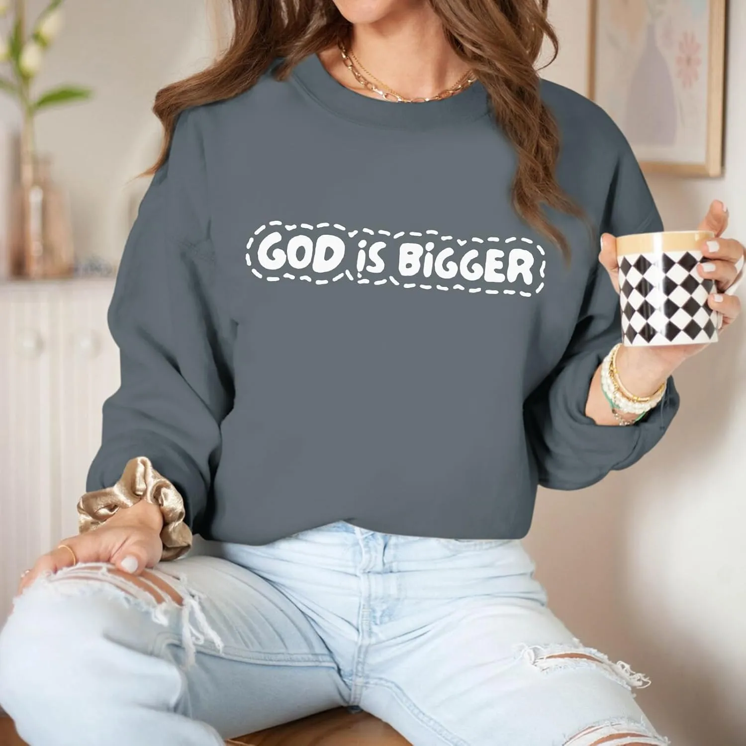 Christian Sweatshirts for Women Jesus God Faith Shirts Inspirational Religious Graphic Hoodie Loose Pullover Tops