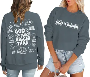 Christian Sweatshirts for Women Jesus God Faith Shirts Inspirational Religious Graphic Hoodie Loose Pullover Tops