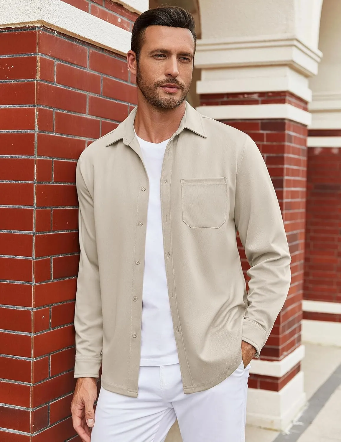 COOFANDY Mens Long Sleeve Casual Button Down Shirt Wrinkle Free Untucked Dress Shirts