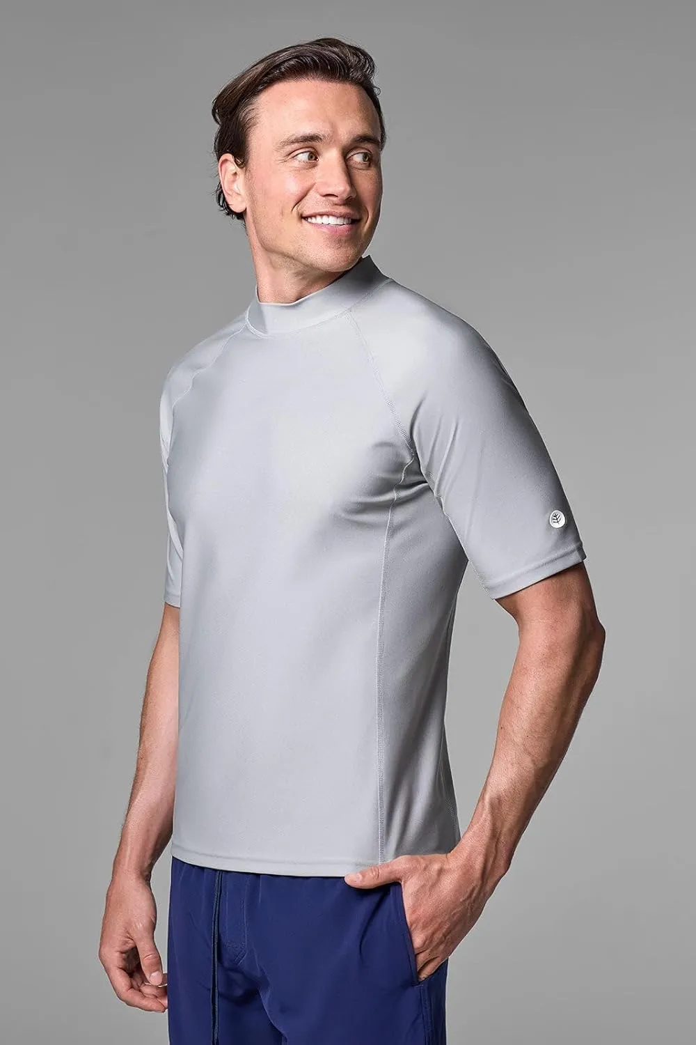 Coolibar UPF 50  Men's Tulum Short Sleeve Surf Rash Guard - Sun Protective