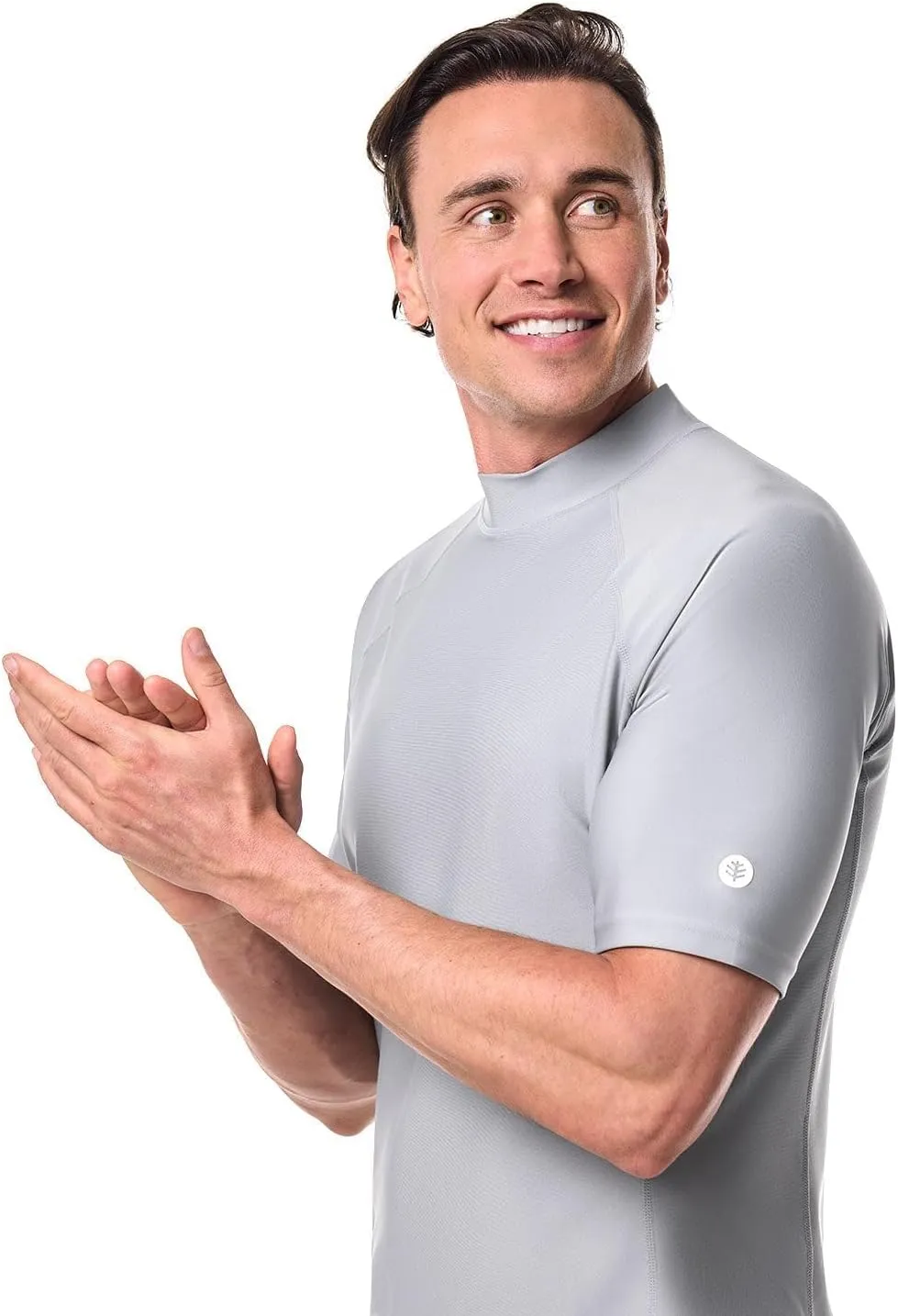 Coolibar UPF 50  Men's Tulum Short Sleeve Surf Rash Guard - Sun Protective