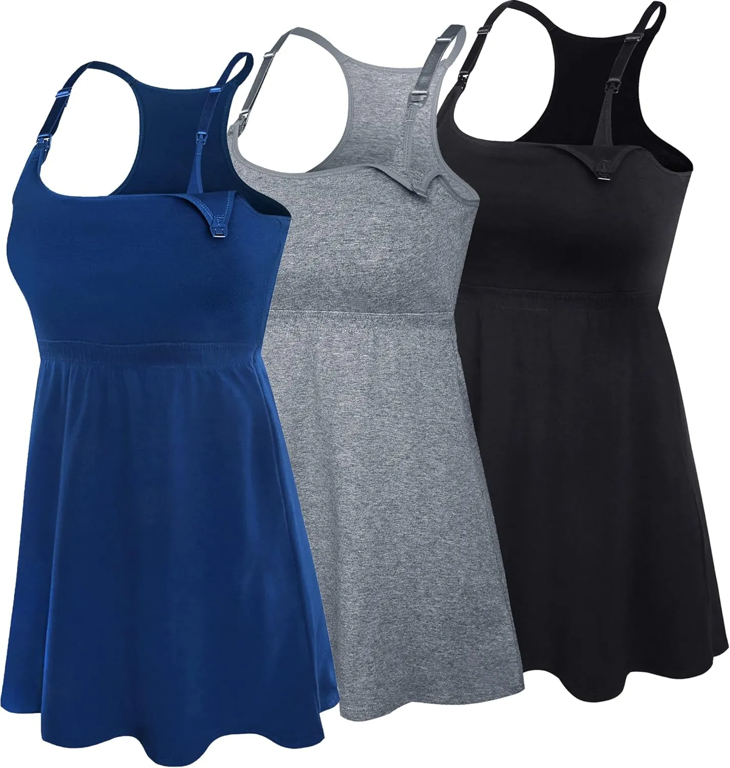 Cotton Maternity Nursing Tank Tops with Bralette Breastfeeding Shirts Pregnancy Clothes