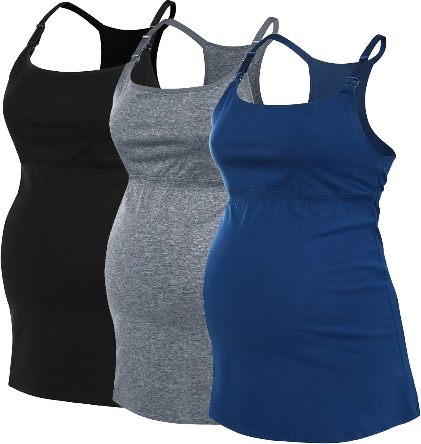 Cotton Maternity Nursing Tank Tops with Bralette Breastfeeding Shirts Pregnancy Clothes