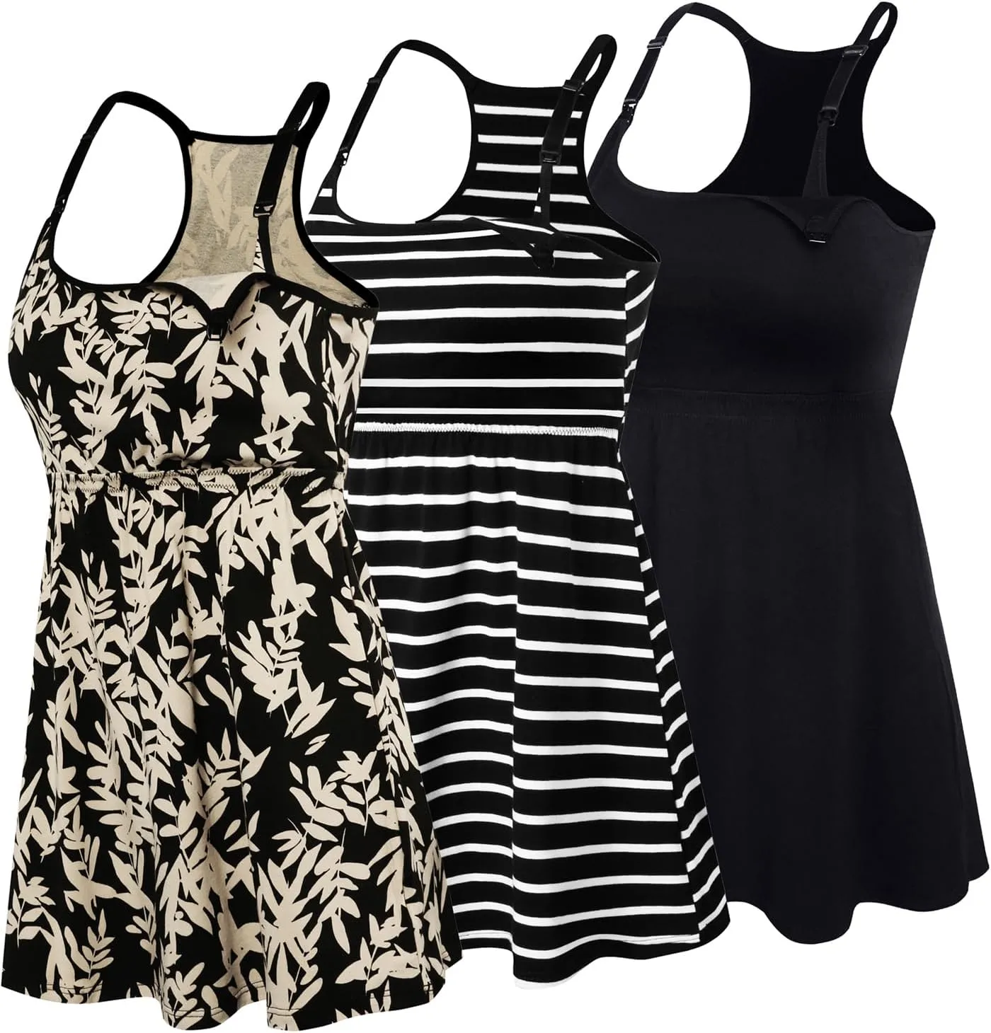 Cotton Maternity Nursing Tank Tops with Bralette Breastfeeding Shirts Pregnancy Clothes