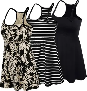 Cotton Maternity Nursing Tank Tops with Bralette Breastfeeding Shirts Pregnancy Clothes