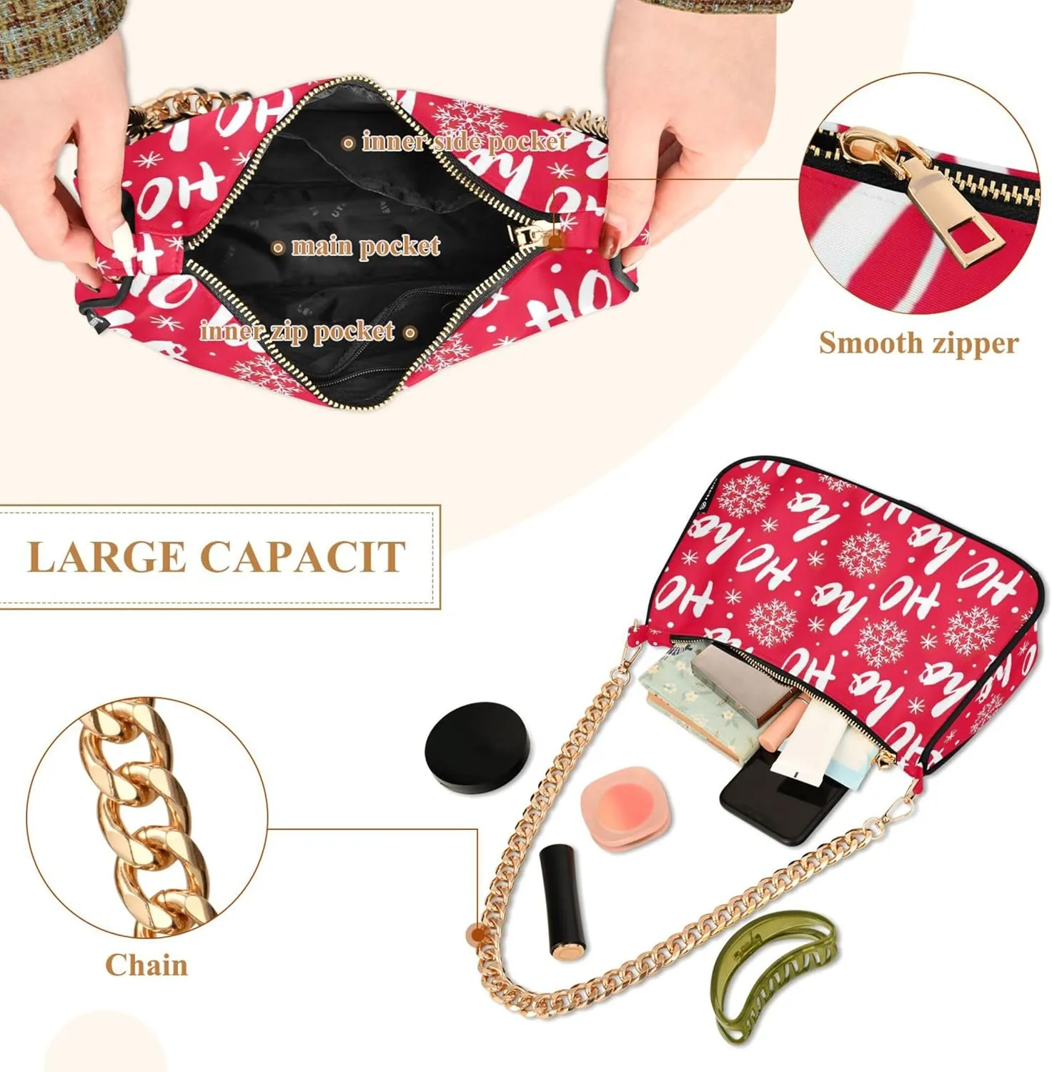 Cute Animal Capybara Medium Purse Hobo Trendy Bag Women's Shoulder Handbag One Shoulder Purse