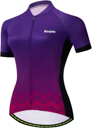 Cycling Jersey Women Aogda Bike Shirts Team Bicycle Clothing Ladies Biking Tops Tights