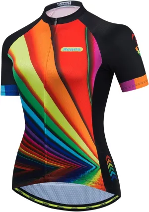 Cycling Jersey Women Aogda Bike Shirts Team Bicycle Clothing Ladies Biking Tops Tights