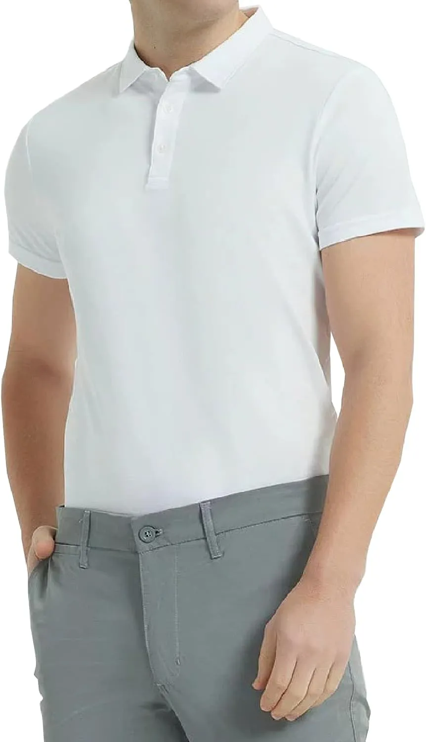 DAVID.ANN Mens Golf Shirt Quick Dry Short Sleeve Casual Workout Polo Shirts