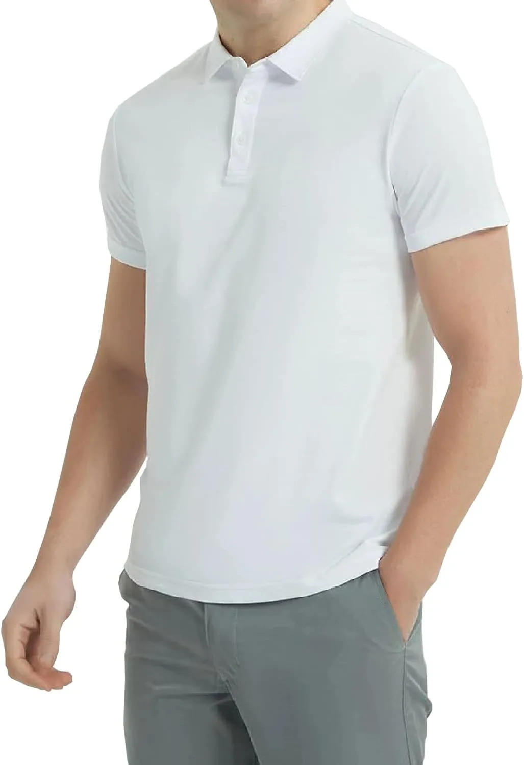 DAVID.ANN Mens Golf Shirt Quick Dry Short Sleeve Casual Workout Polo Shirts