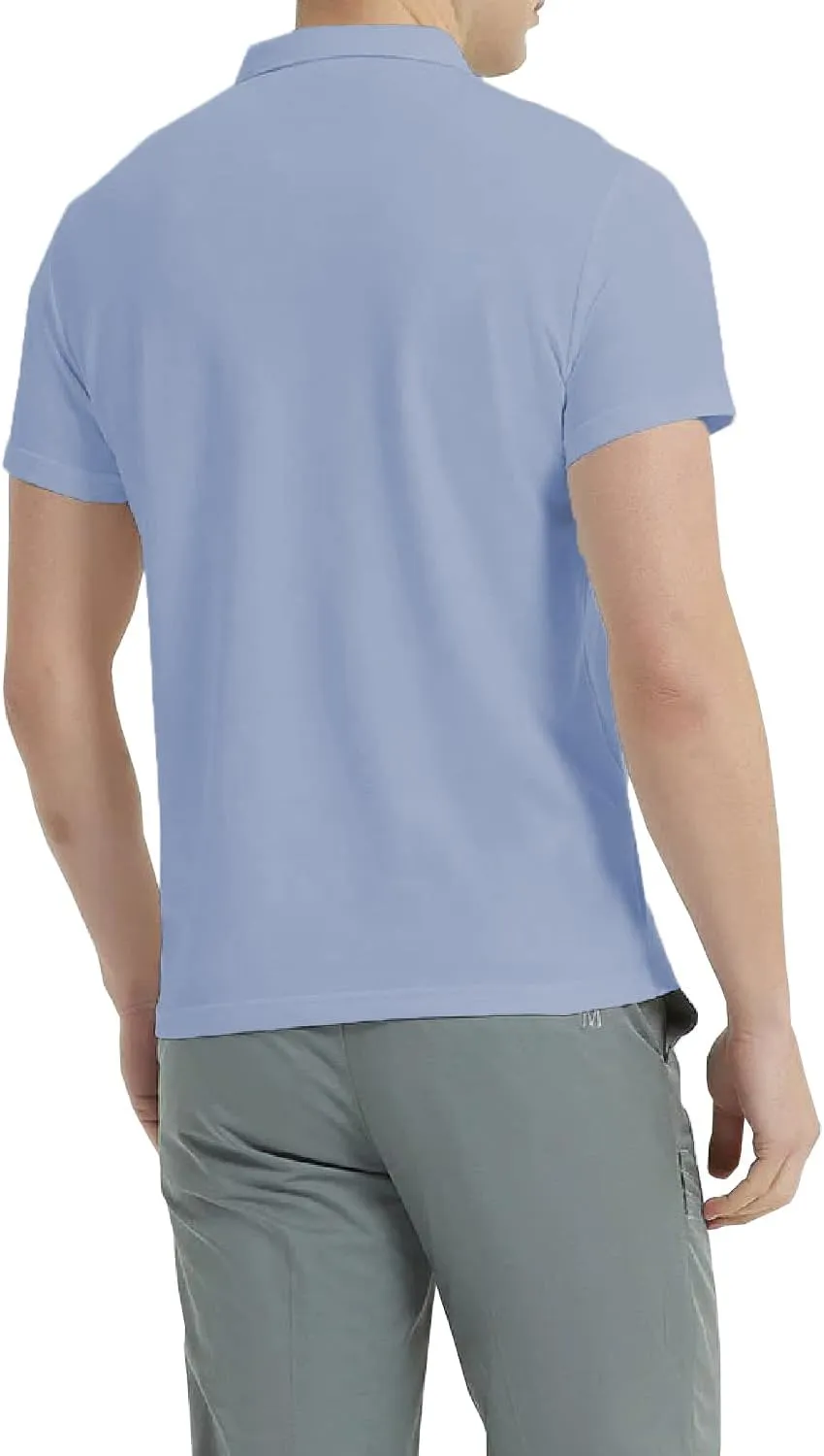 DAVID.ANN Mens Golf Shirt Quick Dry Short Sleeve Casual Workout Polo Shirts