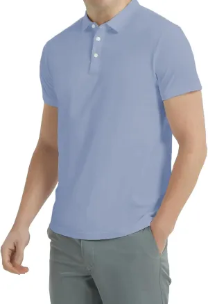 DAVID.ANN Mens Golf Shirt Quick Dry Short Sleeve Casual Workout Polo Shirts