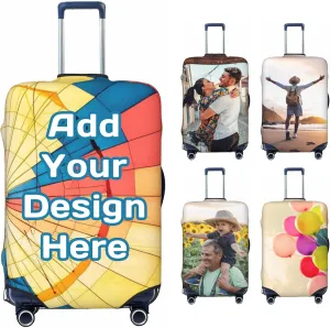 Design Your Own Custom Luggage Cover with Photos, Name, and Text, Personalized Travel Suitcase Protector, Double-Sided Unique Designs, Elastic Fit, Washable & Anti-Scratch Baggage Covers