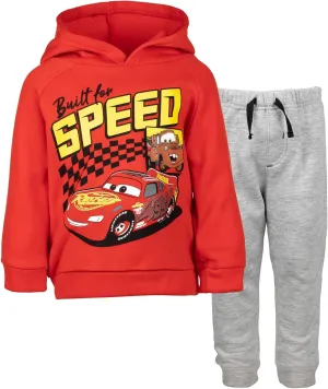 Disney Pixar Cars Lightning McQueen Fleece Pullover Hoodie and Pants Outfit Set Toddler to Big Kid