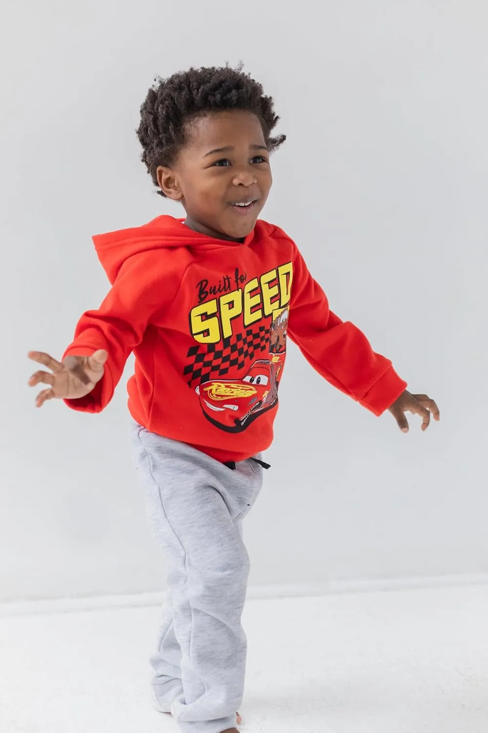 Disney Pixar Cars Lightning McQueen Fleece Pullover Hoodie and Pants Outfit Set Toddler to Big Kid