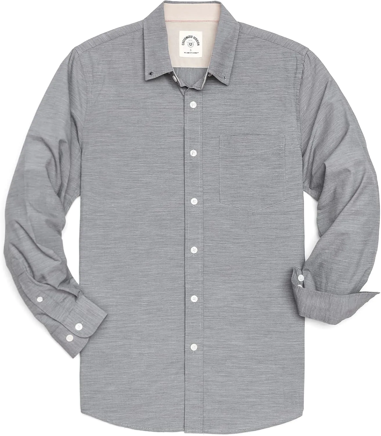 Dubinik Mens Button Down Long Sleeve Shirts 100% Cotton Plaid Casual Shirt with Pocket