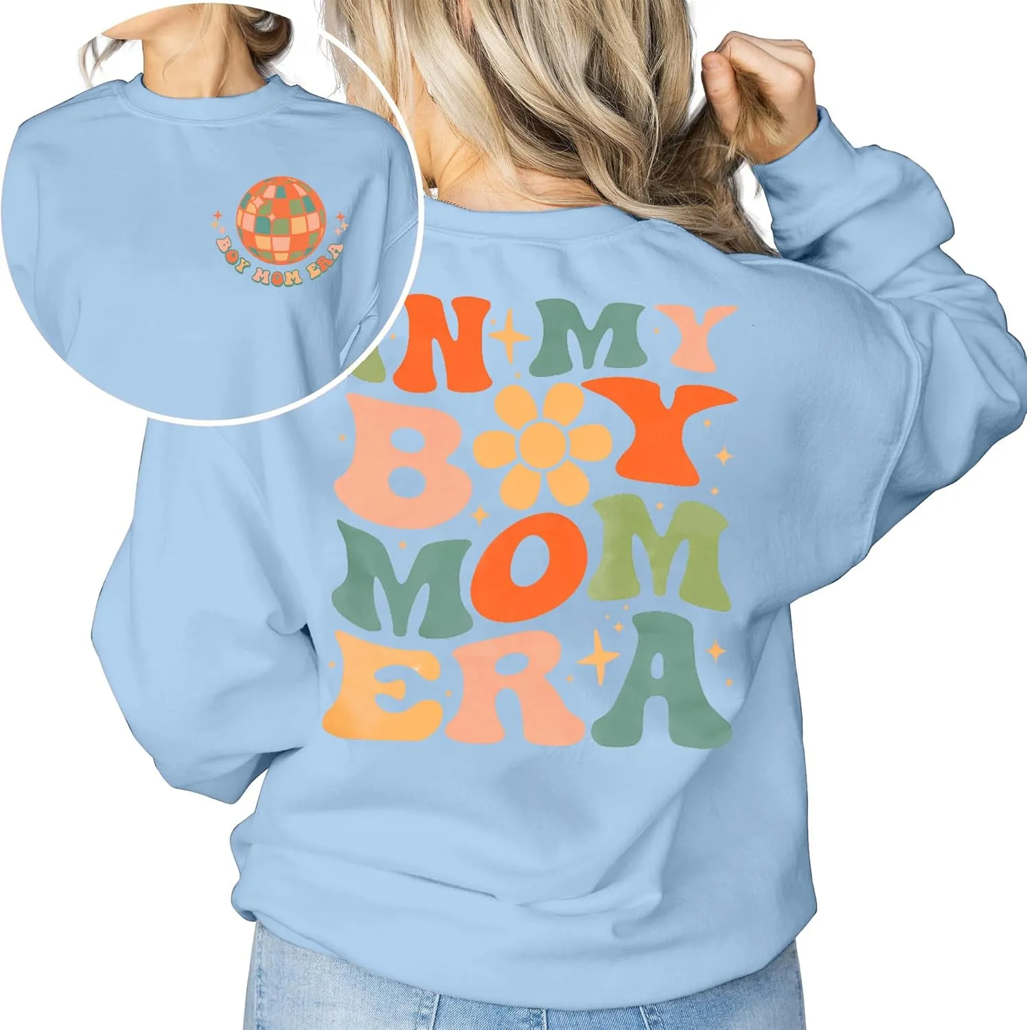 EGELEXY Mama Sweatshirt Boy Mom Shirts : Women Boy Mama Clothes Casual Mom Long Sleeve Pullover Tops